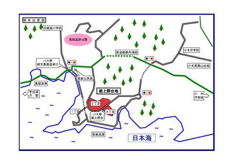 姫上野台地を示した位置図