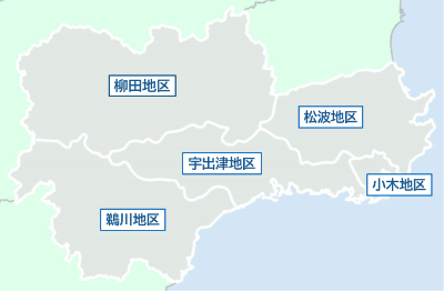 能登町内5小学校区位置図