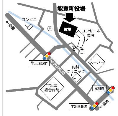 能登町役場の地図