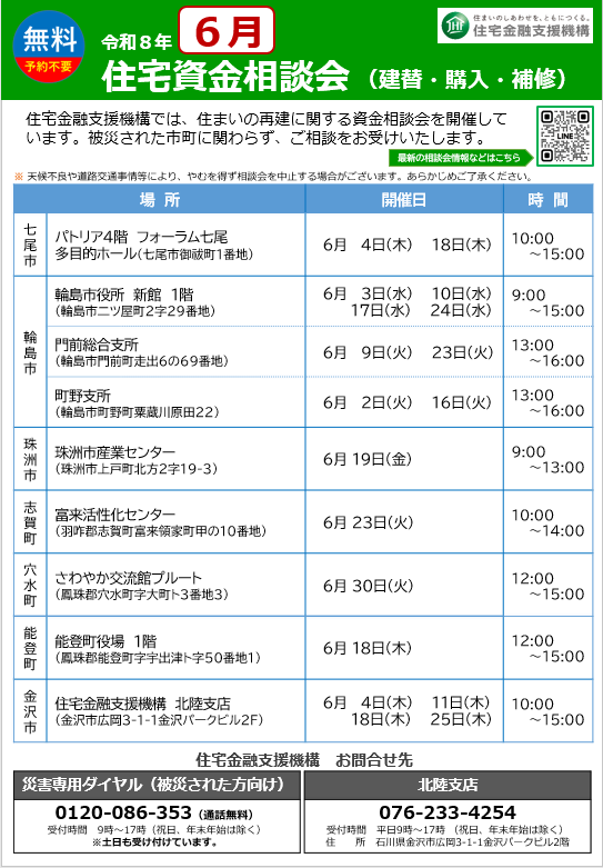住宅資金相談会のチラシ